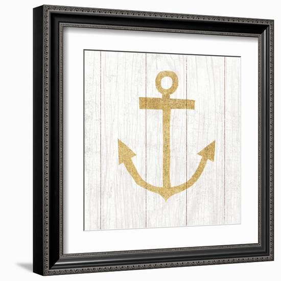 Beachscape III Anchor Gold Neutral-Michael Mullan-Framed Art Print