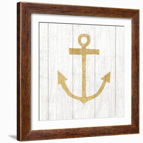 Beachscape III Anchor Gold Neutral-Michael Mullan-Framed Art Print