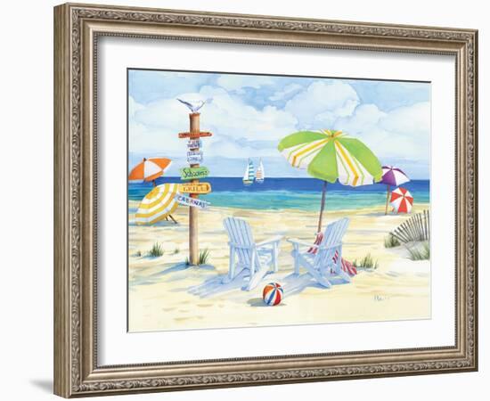 Beachside Chairs-Paul Brent-Framed Art Print