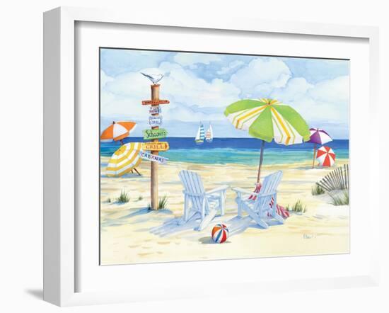 Beachside Chairs-Paul Brent-Framed Premium Giclee Print