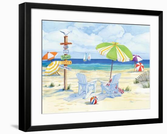 Beachside Chairs-Paul Brent-Framed Premium Giclee Print