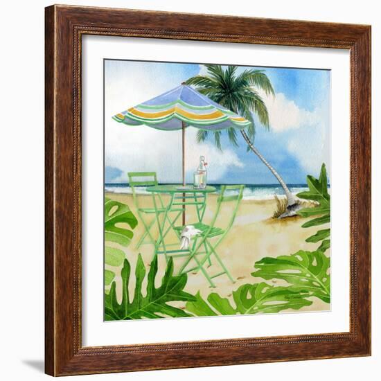 Beachside Dining 1-Mary Escobedo-Framed Art Print