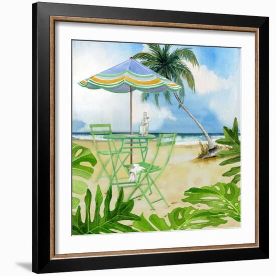 Beachside Dining 1-Mary Escobedo-Framed Art Print