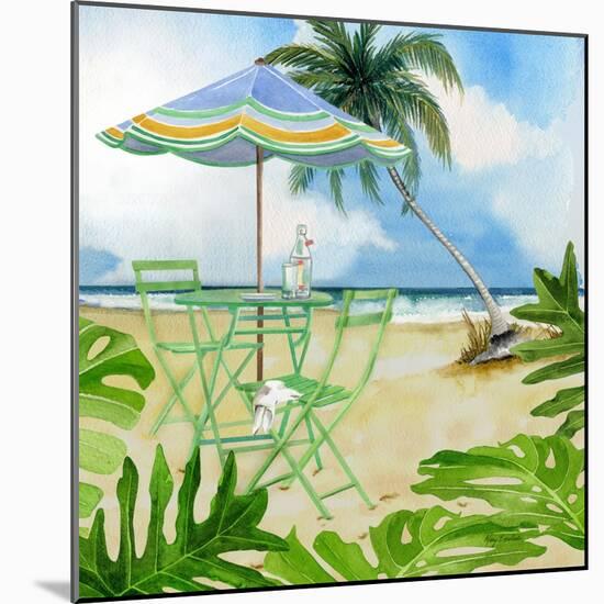 Beachside Dining 1-Mary Escobedo-Mounted Art Print