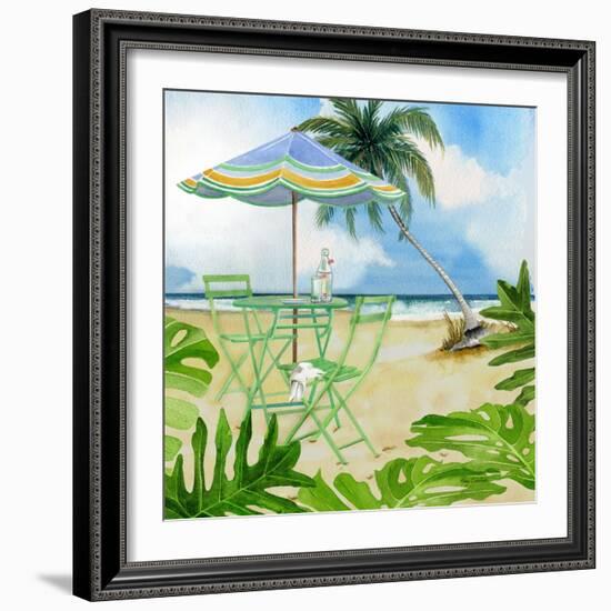 Beachside Dining 1-Mary Escobedo-Framed Art Print