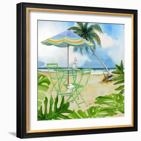 Beachside Dining 1-Mary Escobedo-Framed Art Print