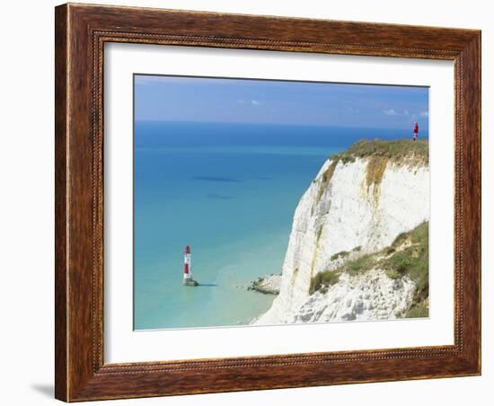 Beachy Head and Lighthouse on Chalk Cliffs, East Sussex, England, UK, Europe-John Miller-Framed Photographic Print