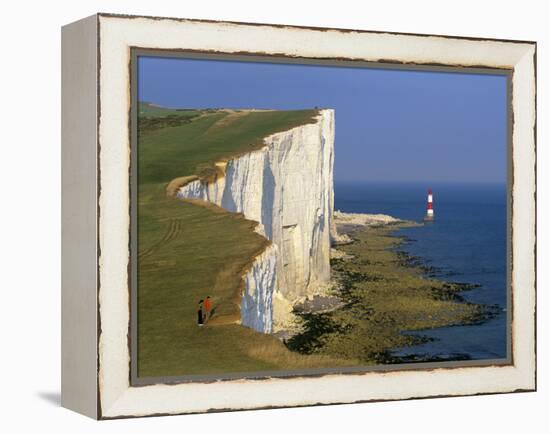 Beachy Head Lighthouse and Chalk Cliffs, Eastbourne, East Sussex, England, United Kingdom, Europe-Stuart Black-Framed Premier Image Canvas