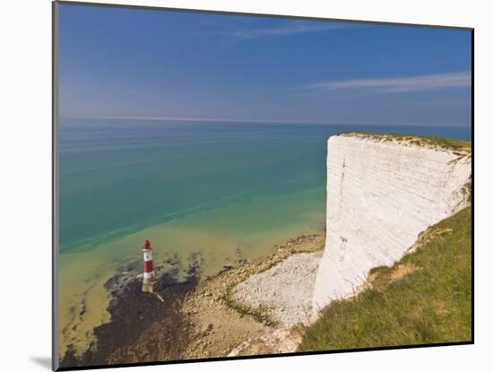 Beachy Head Lighthouse, White Chalk Cliffs and English Channel, East Sussex, England, Uk-Neale Clarke-Mounted Photographic Print