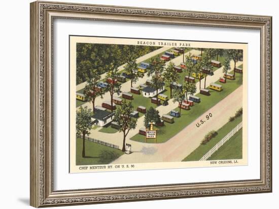 Beacon Trailer Park, New Orleans-null-Framed Art Print