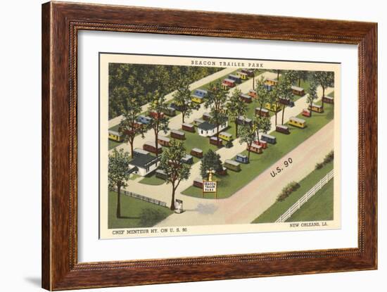 Beacon Trailer Park, New Orleans-null-Framed Art Print