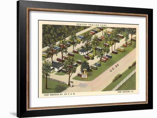 Beacon Trailer Park, New Orleans-null-Framed Art Print