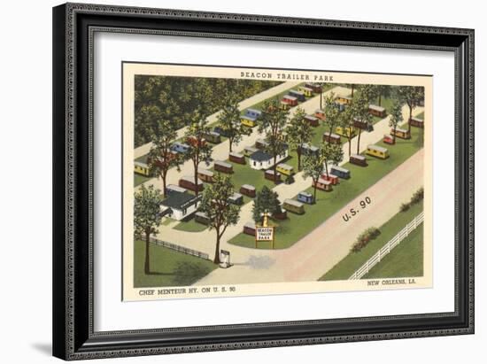 Beacon Trailer Park, New Orleans-null-Framed Art Print