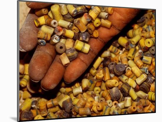 Beadmaker Displaying Samples, Asameng, Ghana-Alison Jones-Mounted Photographic Print