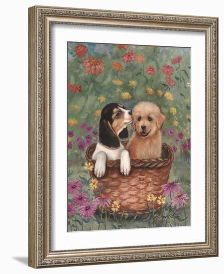 Beagle and Golden Retriever-Judy Mastrangelo-Framed Giclee Print