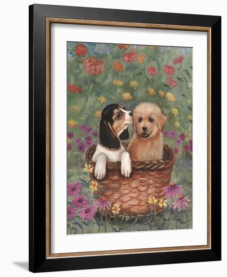 Beagle and Golden Retriever-Judy Mastrangelo-Framed Giclee Print