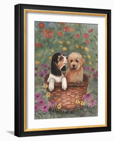 Beagle and Golden Retriever-Judy Mastrangelo-Framed Giclee Print