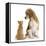 Beagle Dog, Bruce, with Ginger Kitten, Tom-Mark Taylor-Framed Premier Image Canvas