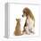 Beagle Dog, Bruce, with Ginger Kitten, Tom-Mark Taylor-Framed Premier Image Canvas