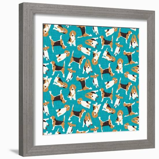 Beagle Scatter (Variant 1)-Sharon Turner-Framed Art Print