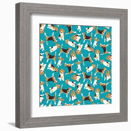 Beagle Scatter (Variant 1)-Sharon Turner-Framed Art Print