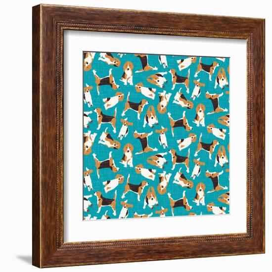 Beagle Scatter (Variant 1)-Sharon Turner-Framed Art Print