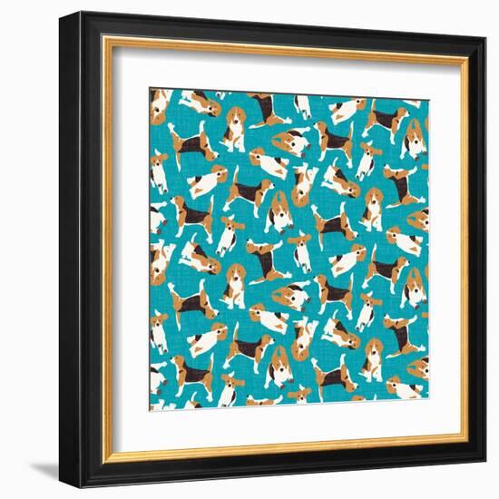 Beagle Scatter (Variant 1)-Sharon Turner-Framed Art Print