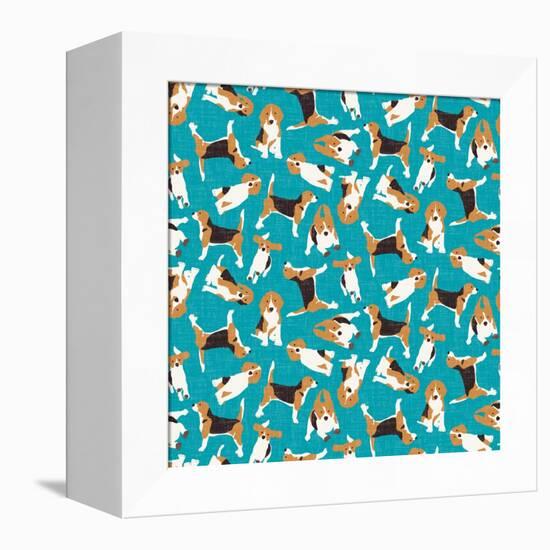 Beagle Scatter (Variant 1)-Sharon Turner-Framed Stretched Canvas