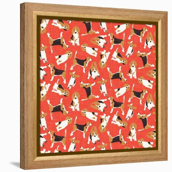 Beagle Scatter (Variant 2)-Sharon Turner-Framed Stretched Canvas