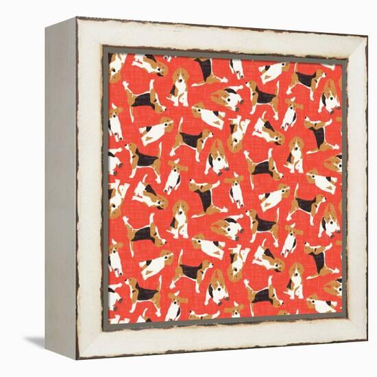 Beagle Scatter (Variant 2)-Sharon Turner-Framed Stretched Canvas