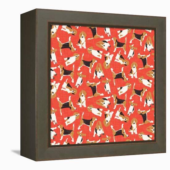 Beagle Scatter (Variant 2)-Sharon Turner-Framed Stretched Canvas