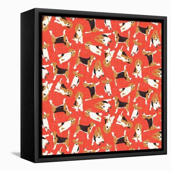 Beagle Scatter (Variant 2)-Sharon Turner-Framed Stretched Canvas