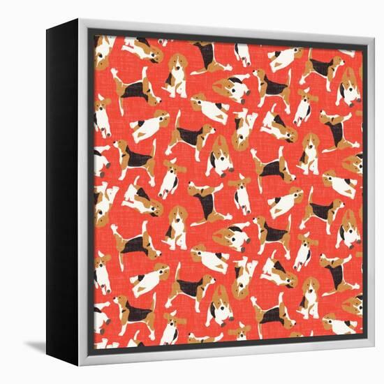 Beagle Scatter (Variant 2)-Sharon Turner-Framed Stretched Canvas