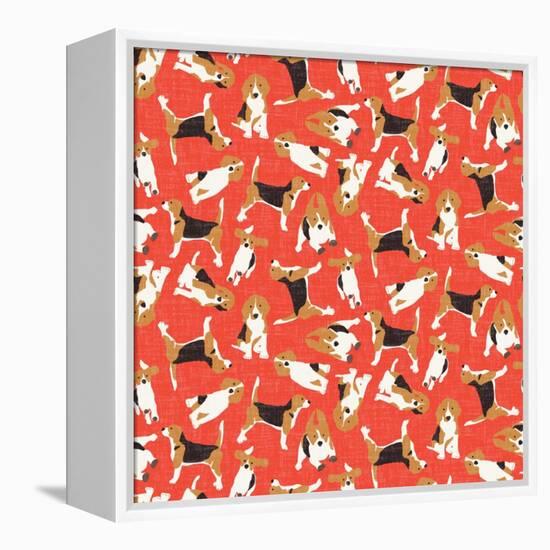 Beagle Scatter (Variant 2)-Sharon Turner-Framed Stretched Canvas