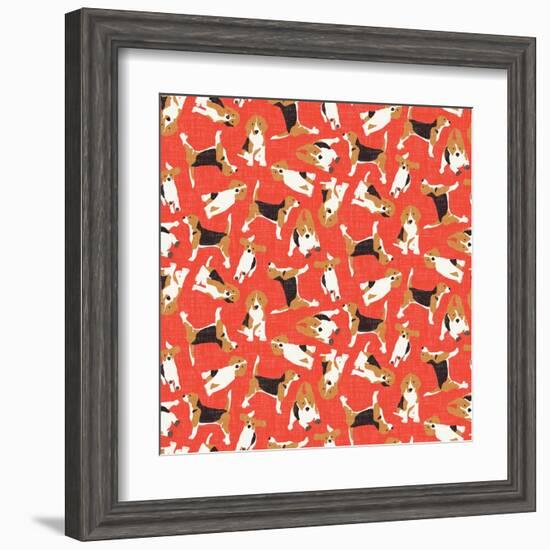 Beagle Scatter (Variant 2)-Sharon Turner-Framed Art Print