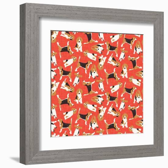 Beagle Scatter (Variant 2)-Sharon Turner-Framed Art Print