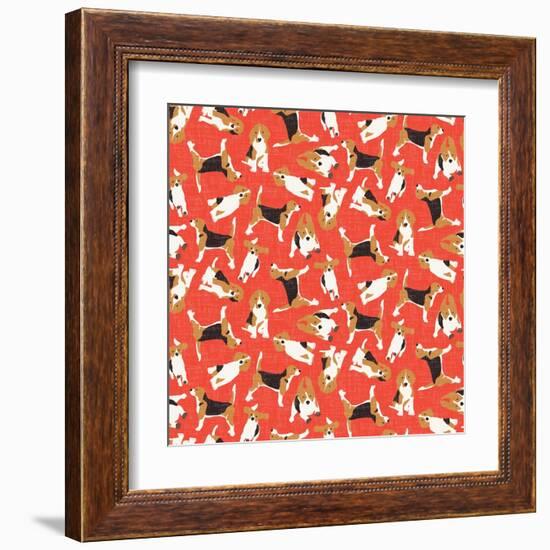 Beagle Scatter (Variant 2)-Sharon Turner-Framed Art Print