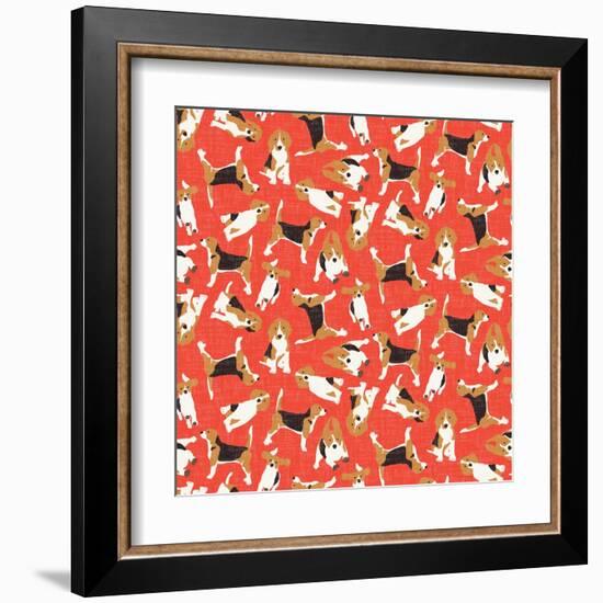 Beagle Scatter (Variant 2)-Sharon Turner-Framed Art Print