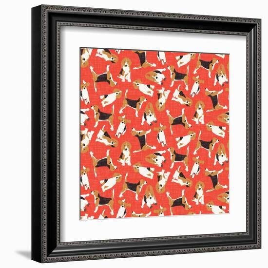 Beagle Scatter (Variant 2)-Sharon Turner-Framed Art Print