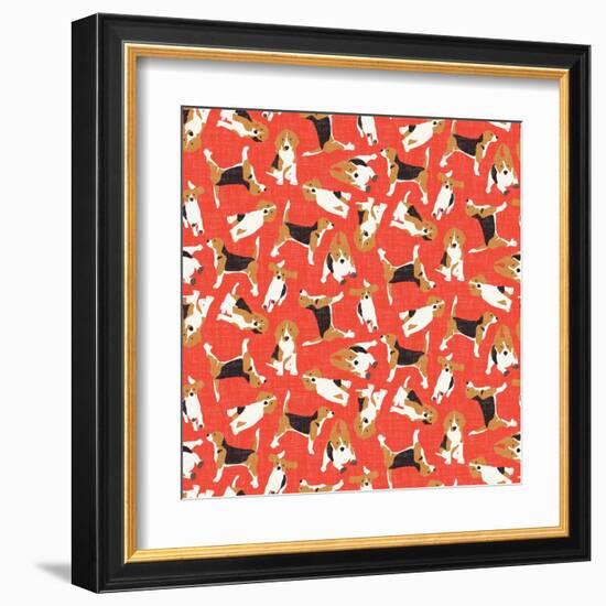 Beagle Scatter (Variant 2)-Sharon Turner-Framed Art Print