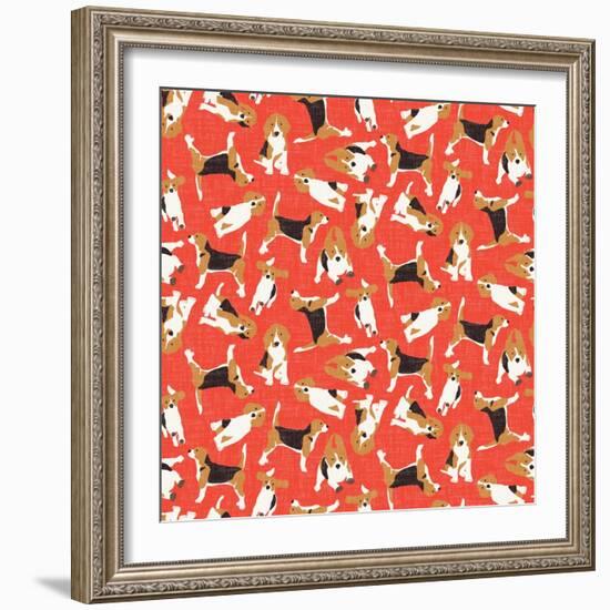 Beagle Scatter (Variant 2)-Sharon Turner-Framed Art Print