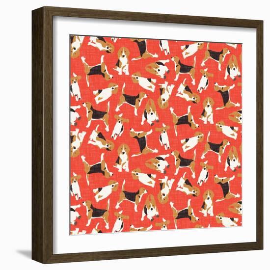 Beagle Scatter (Variant 2)-Sharon Turner-Framed Art Print