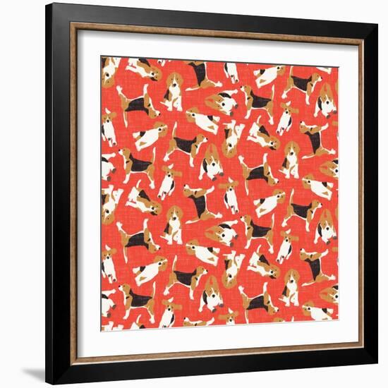 Beagle Scatter (Variant 2)-Sharon Turner-Framed Art Print