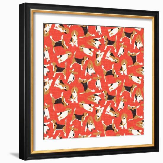 Beagle Scatter (Variant 2)-Sharon Turner-Framed Art Print