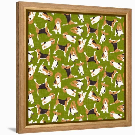 Beagle Scatter (Variant 3)-Sharon Turner-Framed Stretched Canvas