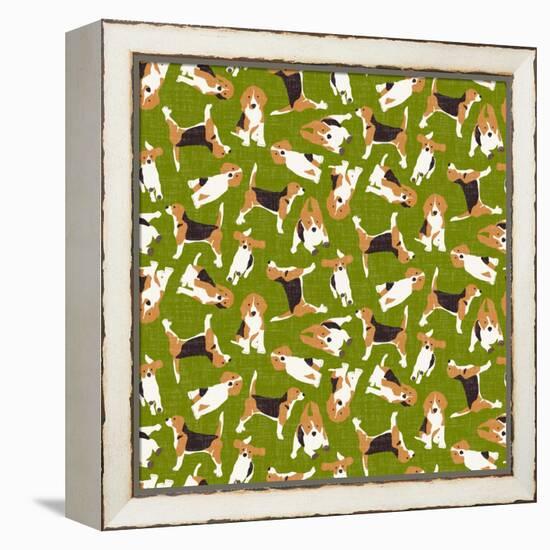 Beagle Scatter (Variant 3)-Sharon Turner-Framed Stretched Canvas