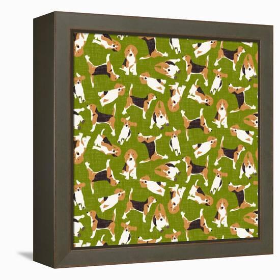 Beagle Scatter (Variant 3)-Sharon Turner-Framed Stretched Canvas