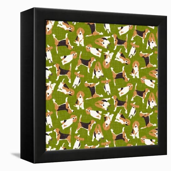 Beagle Scatter (Variant 3)-Sharon Turner-Framed Stretched Canvas