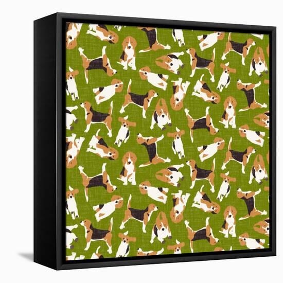 Beagle Scatter (Variant 3)-Sharon Turner-Framed Stretched Canvas