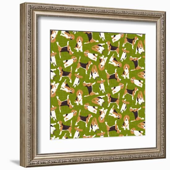 Beagle Scatter (Variant 3)-Sharon Turner-Framed Art Print